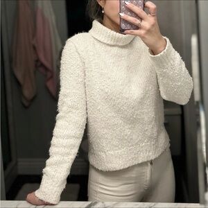 rag & bone Ivory Bouclé Turtleneck Sweater